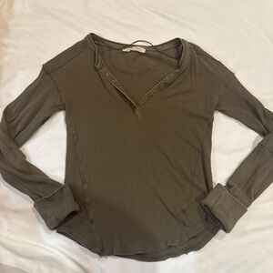 Free People We The Free Olive Long Sleeve Women's Top